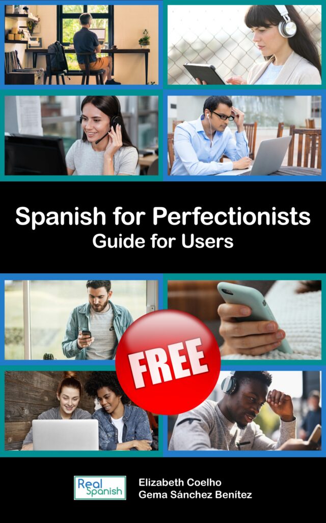 Color cover for the book Spanish for Perfectionists, Guide for Users.